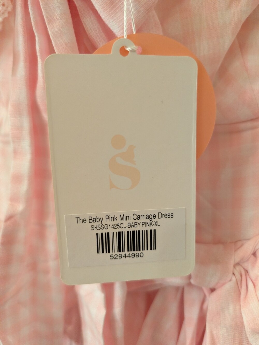 Selkie | NWT The Pink Gingham Mini Carriage Dress - Picture 6 of 6